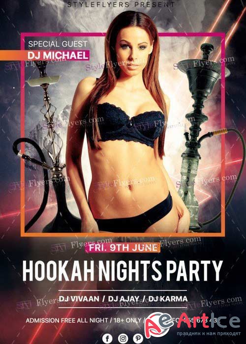 Hookah Nights Party V24 PSD Flyer Template