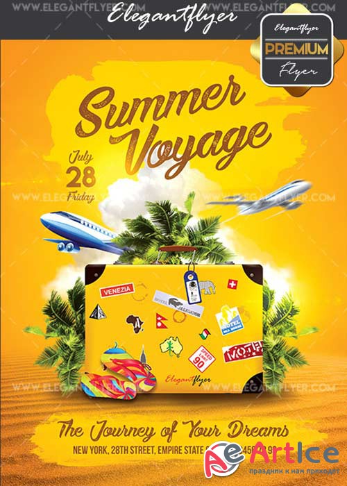 Voyage V25 Flyer PSD Template + Facebook Cover