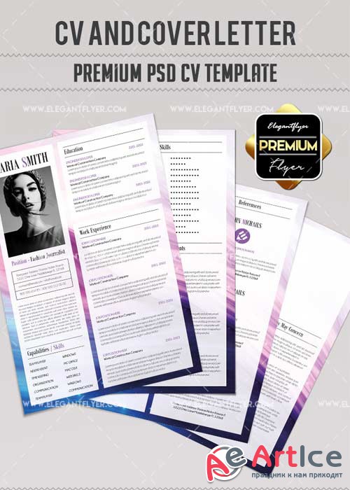 CV V42 Premium CV and Cover Letter PSD Template