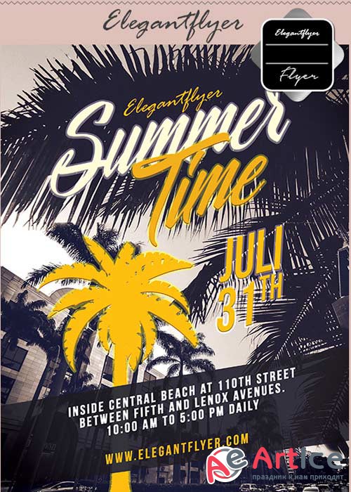 Summers Time part V42 Flyer PSD Template + Facebook Cover