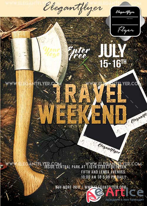 Travel Weekend V1 Flyer PSD Template + Facebook Cover