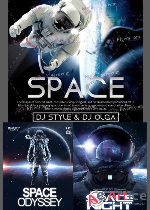 Space Flyer 3in1 V1 Flyer Template