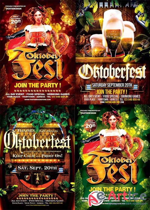 Oktoberfest Party 3in1 V2 Flyer Template