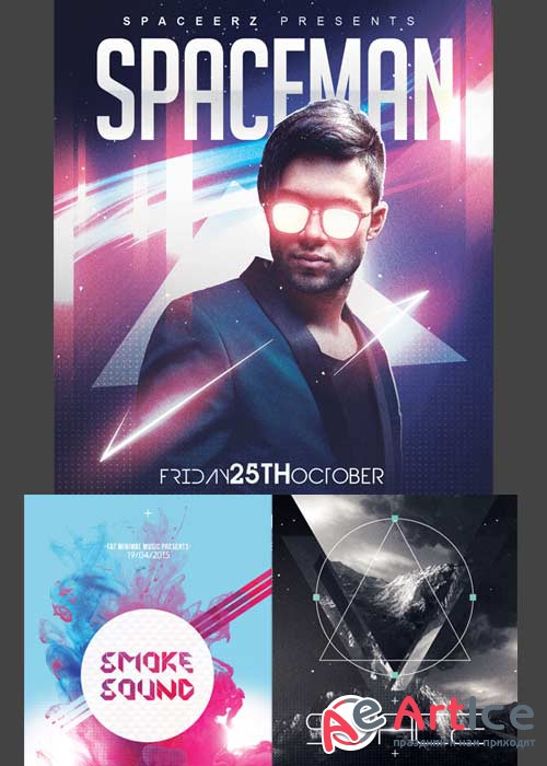 Space Flyer 3in1 V2 Flyer Template