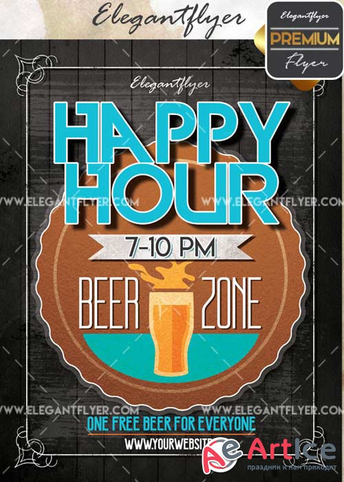 Happy Hour V44 Flyer PSD Template + Facebook Cover