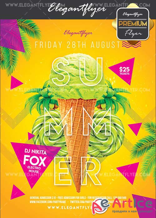 Delicious Summer V10 Flyer PSD Template + Facebook Cover