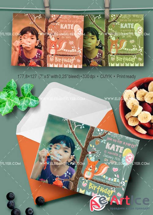 Birthday Party V03 Invitation PSD Template