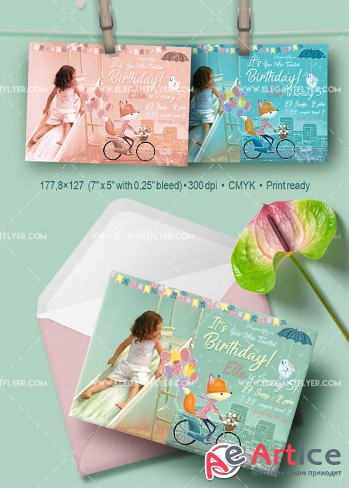 Birthday Party V04 Invitation PSD Template