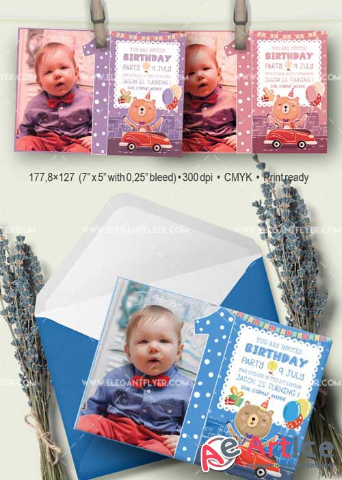 Birthday Party V06 Invitation PSD Template