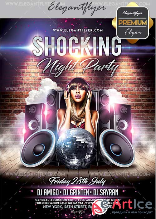 Shocking Night V02 Flyer PSD Template + Facebook Cover