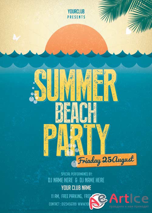 Summer Beach Party V42 Flyer PSD Template