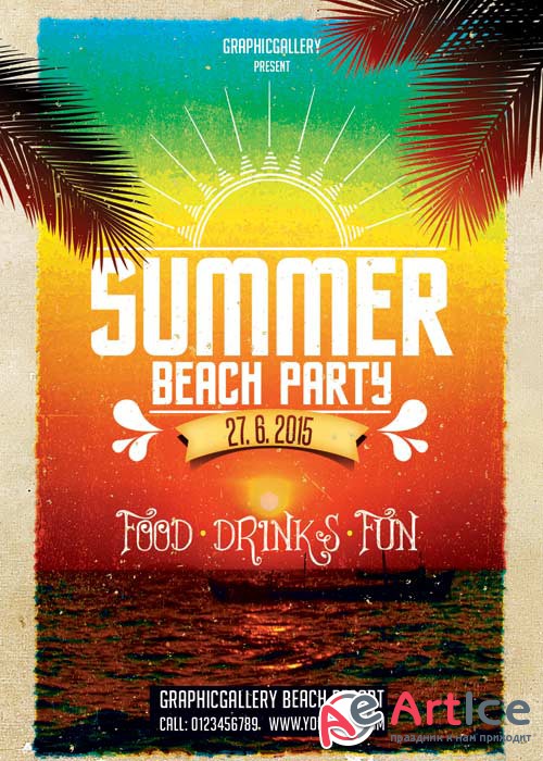 Summer Beach Party V43 Flyer PSD Template