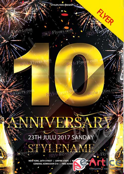 Anniversary V6 Flyer PSD