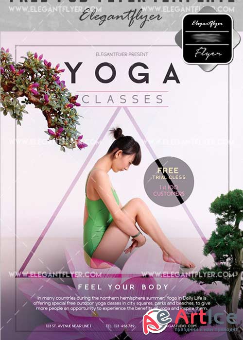 Yoga Flyer PSD V30 Template + Facebook Cover