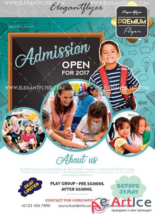 School V30 Flyer PSD Template + Facebook Cover