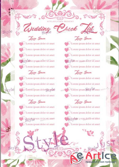 Wedding Check List V15 Flyer PSD Template