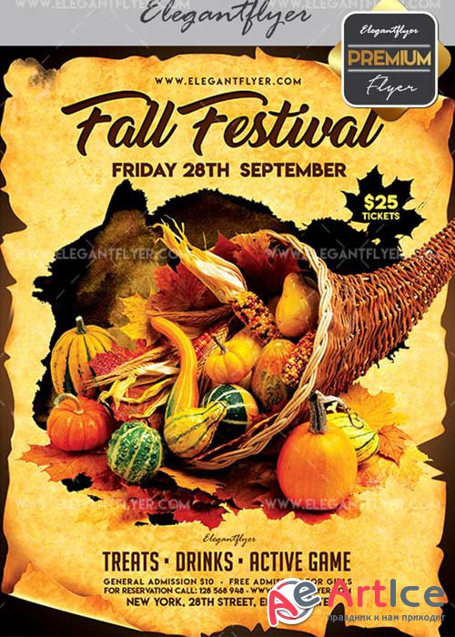 Fall Festival V02 Flyer PSD Template + Facebook Cover