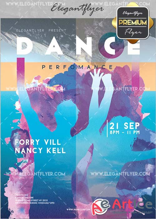 Dance V19 Flyer PSD Template + Facebook Cover