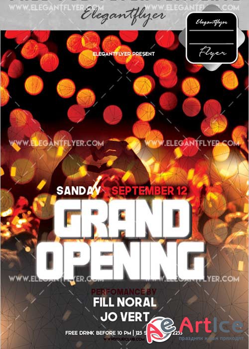 Grand Opening V33 Flyer PSD Template + Facebook Cover