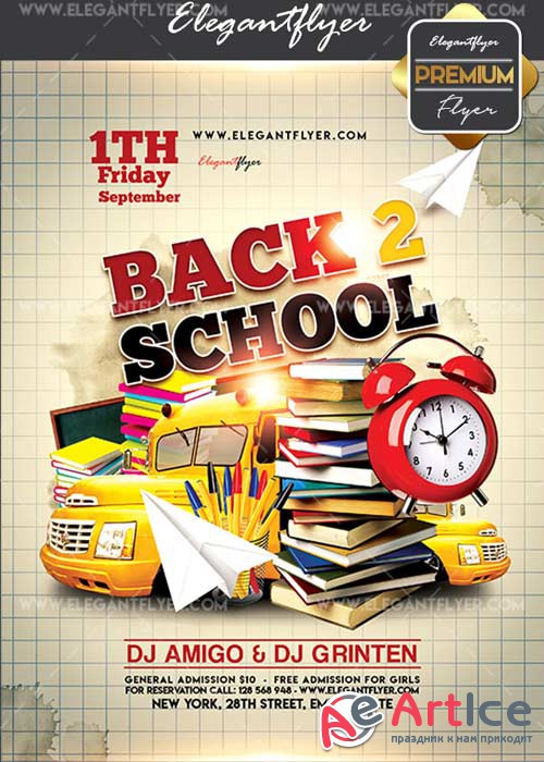 Back 2 School V41 Flyer PSD Template + Facebook Cover