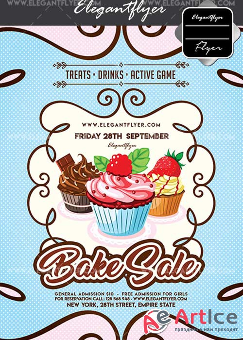 Bake Sale V4 Flyer PSD Template + Facebook Cover