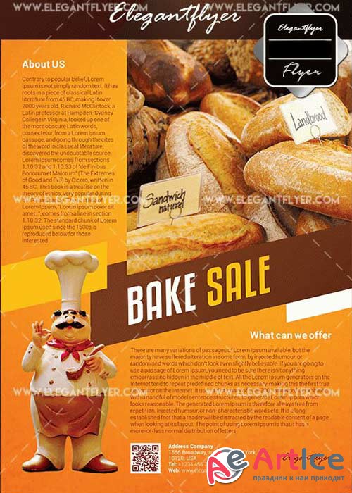 Bake Sale V38 Flyer Template in Photoshop + Facebook Cover