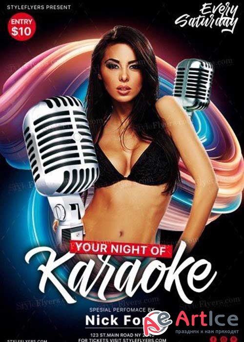 Karaoke Night V29 PSD Flyer Template