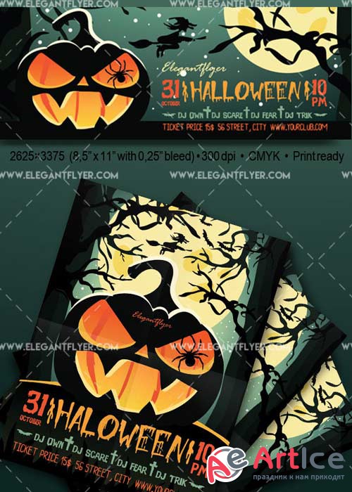 Halloween V40 Flyer PSD Template + Facebook Cover