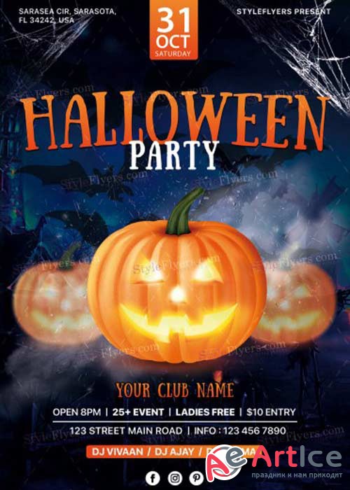 Halloween party 2017 V11 Flyer PSD Template