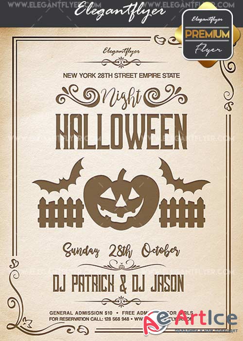 Halloween Night V02 Flyer PSD Template + Facebook Cover