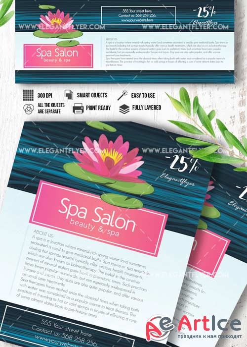 Spa V11 Flyer PSD Template + Facebook Cover