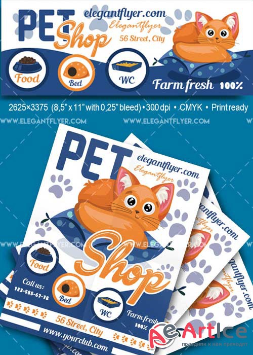 Pet Shop V33 Flyer PSD Template + Facebook Cover