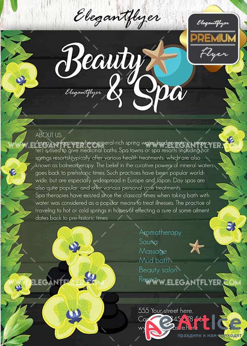 Spa V21 Flyer PSD Template + Facebook Cover