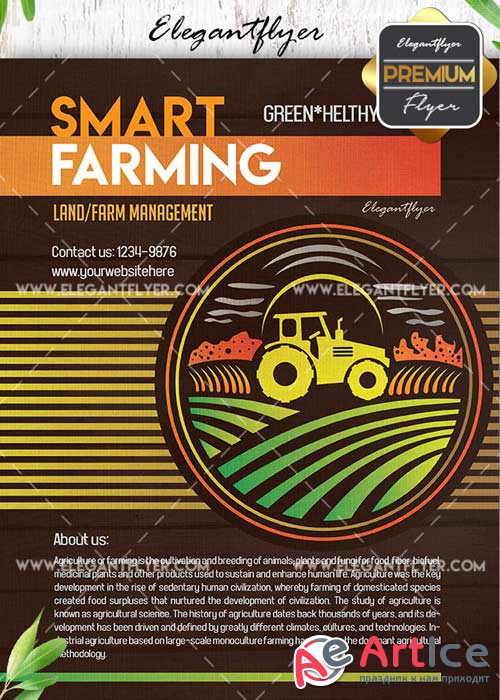 Smart Farming V5 Flyer PSD Template + Facebook Cover