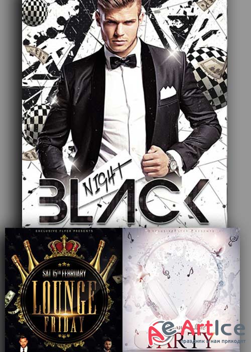 Vip Lounge Flyers 3in1 Flyer Template V5