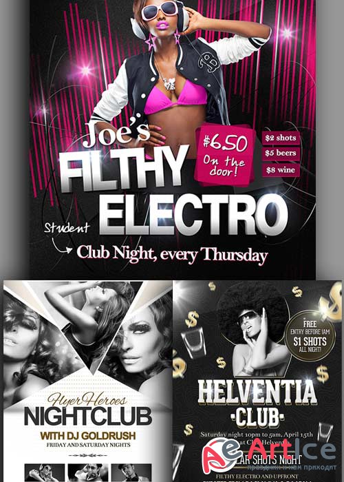 Nightclub 3in1 V1 Flyer Templates