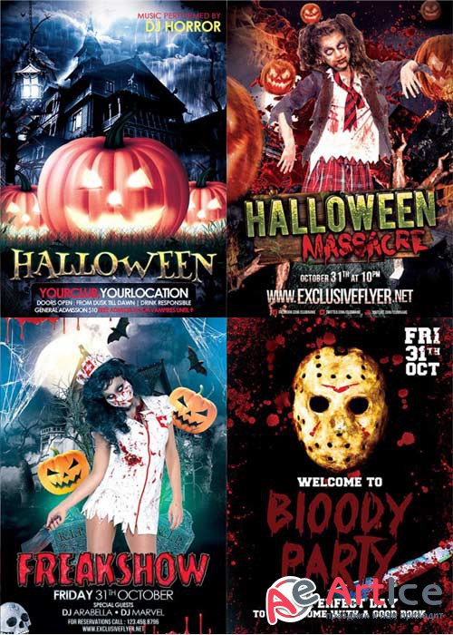 Halloween Night 4in1 V1 Flyer Template