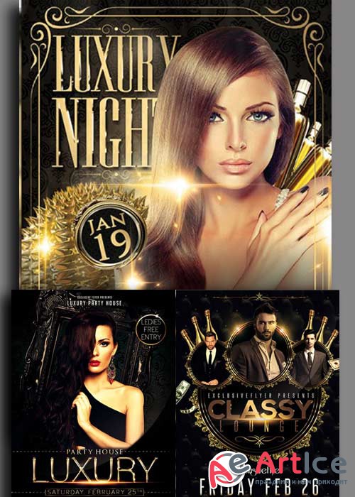 Vip Lounge Flyers 3in1 Flyer Template V6