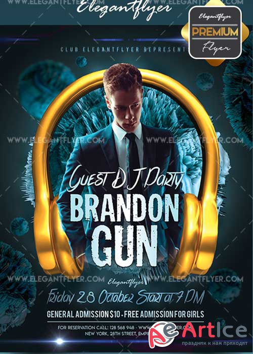 Guest DJ V04 2017 Flyer PSD Template + Facebook Cover