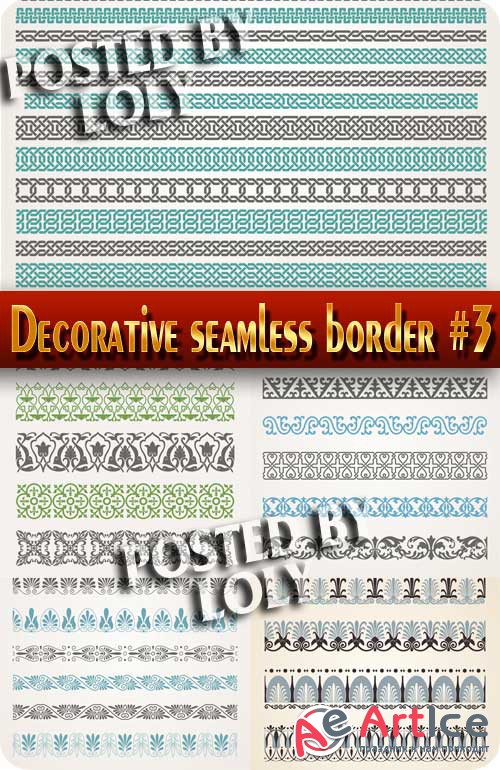 Decorative seamless border #3 - Stock Vector