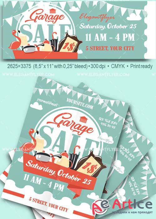 Garage Sale V8 Flyer PSD Template + Facebook Cover