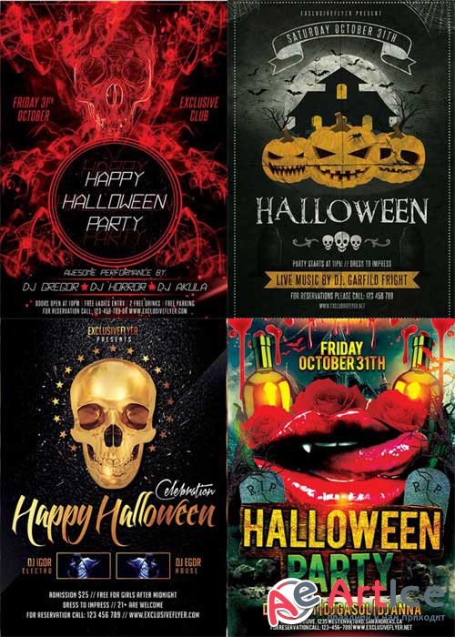 Halloween Night 4in1 V3 Flyer Template