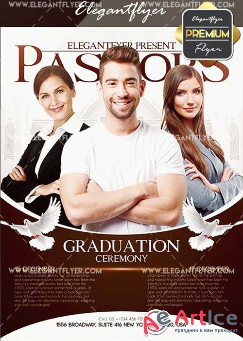 Pastors Graduation Ceremony V28 Flyer PSD Template + Facebook Cover