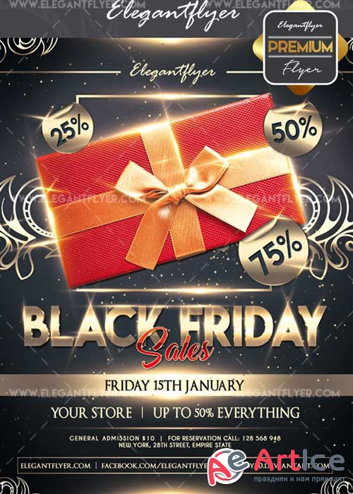 Black friday sales V19 Flyer PSD Template + Facebook Cover