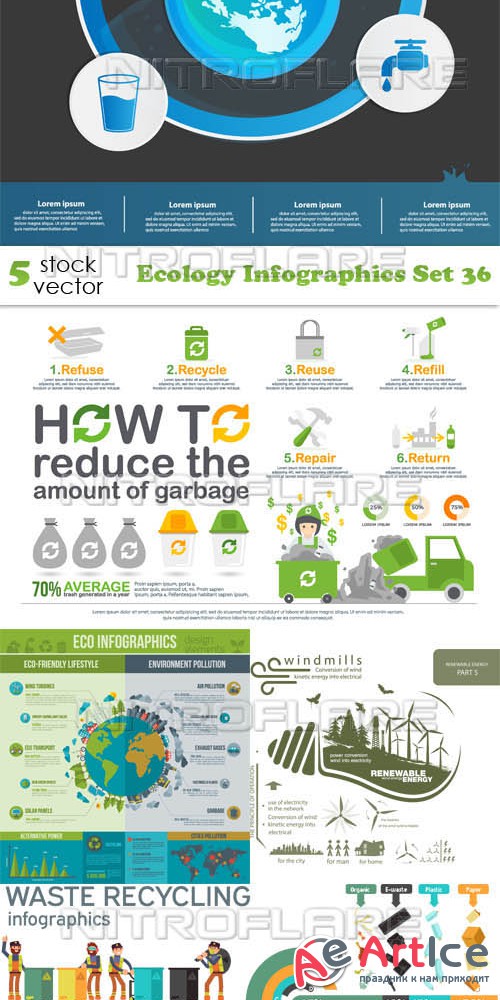 Vectors - Ecology Infographics Set 36