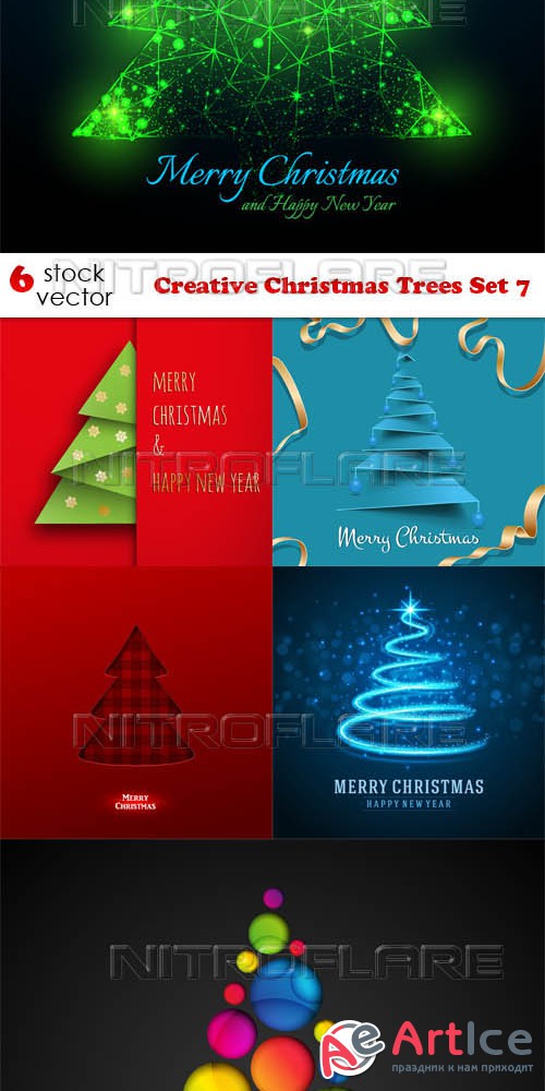 Vectors - Creative Christmas Trees Set 7