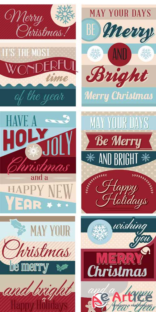 Super premium typographic illustrations - christmas V1