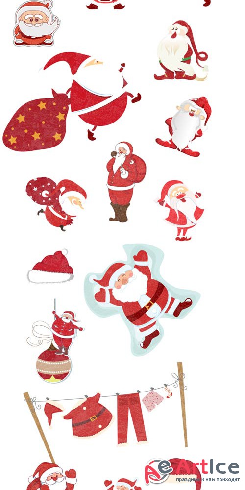 Xmas Super Premium Winter Elements - Christmas vector santa V1