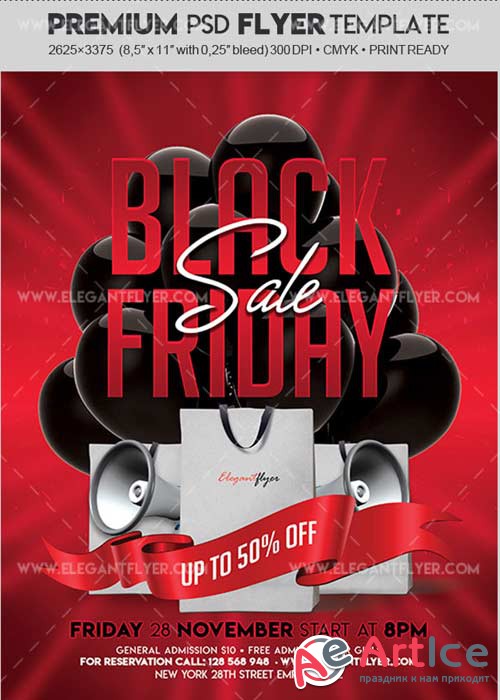 Black Friday Sale V11 2017 Flyer PSD Template + Facebook Cover