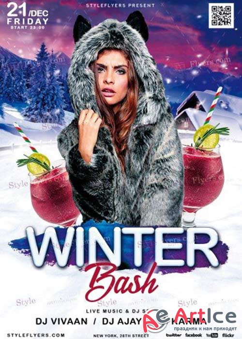 Winter Bash V8 2017 PSD Flyer Template